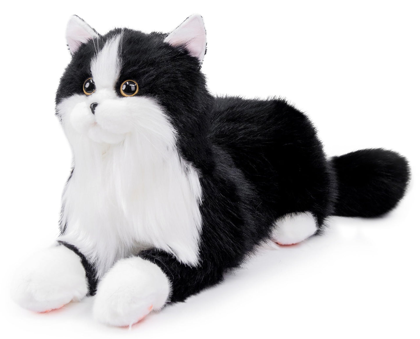 Chongker Stuffed Animals Handmade Cat Plush Realistic Companion Pet Black Cat