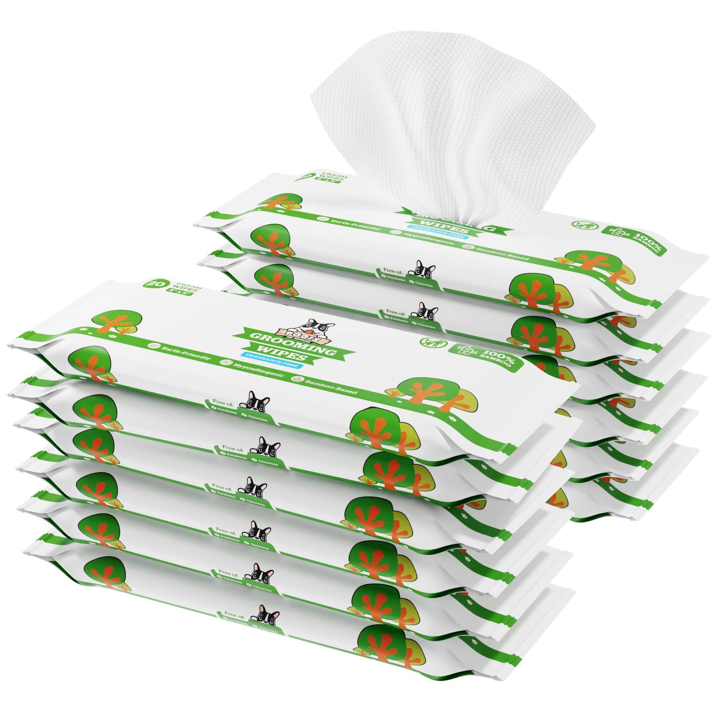 Pogis Dog Grooming Wipes Travel Packs - 240 Dog Wipes for Cleaning and Deodorizing - Hypoallergenic Pet Wipes for Dogs Puppy Wipes - Quick Bath Dog Wipes for Paws Butt & Body - Fragrance Free