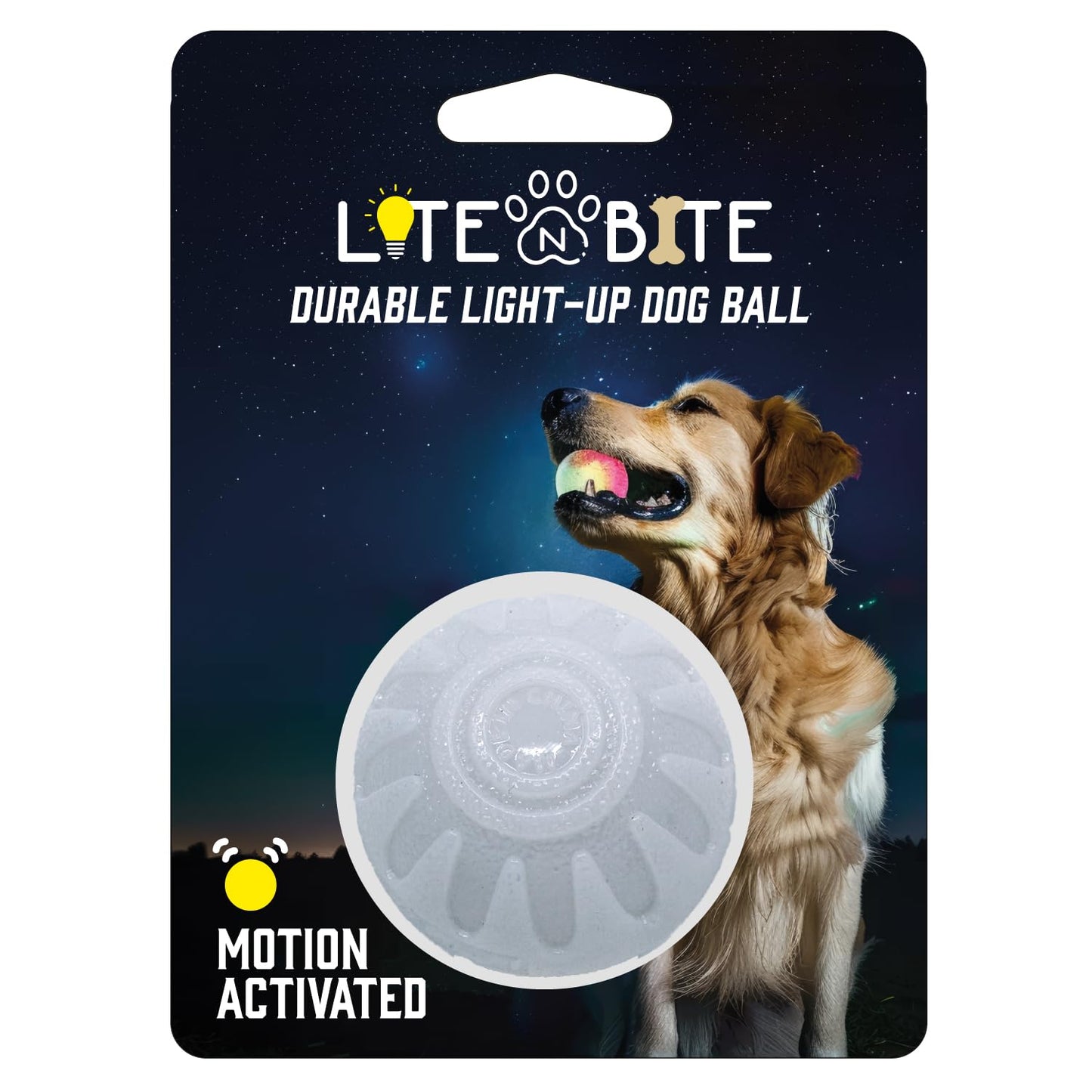 Iron Paws LED Light Up Dog Ball - Bounce-Activated Light Up Dog Ball with Replaceable Batteries Color Changing LED for All Breeds