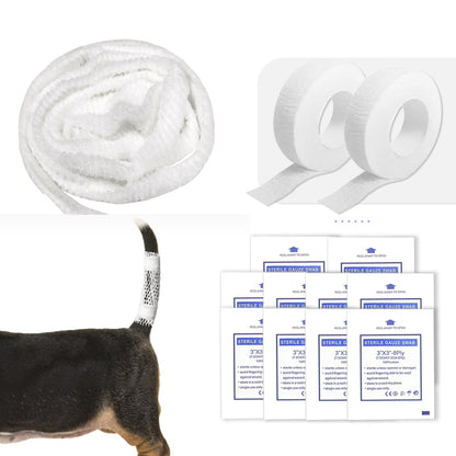 13 Pcs Dog Tail Protector BandageSterile Breathable Vet Wrap Gauze for Dog Tail Cover Guard Wound Care PetLiquid Happy Dog Paw Nail Bandage Paw WoundsTail Docking Kit Puppies Cats Other Pet Animals