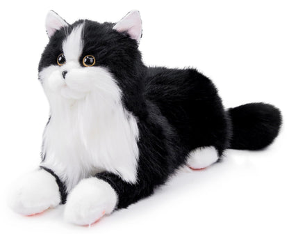 Chongker Stuffed Animals Handmade Cat Plush Realistic Companion Pet Black Cat