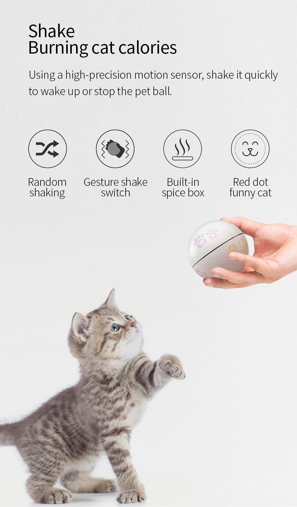 Pani Smart Companion Ball with Catnip and Red Dot