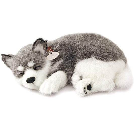 Perfect Petzzz - Original Petzzz Alaskan Husky Realistic Lifelike Stuffed Interactive Pet Toy Companion Pet Dog with 100% Handcrafted Synthetic Fur