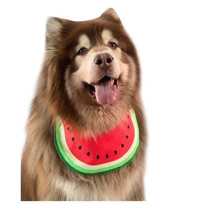 Pet Dog Bib Dog Bandana Cartoon Watermelon Pet Neckerchief Dog Costume Accessory Summer Waterproof Pet Bib for Medium & Large Dogs Red