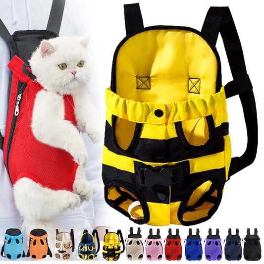 Furry Pawsy Cat Carrier Furry Pawsy Portable Pet Carrier Backpack Adjustable Pet Front Cat Dog Carrier Backpack Legs Out Easy-fit Chest Carrier for Small Dogs Cats Puppies (Yellow-bS)
