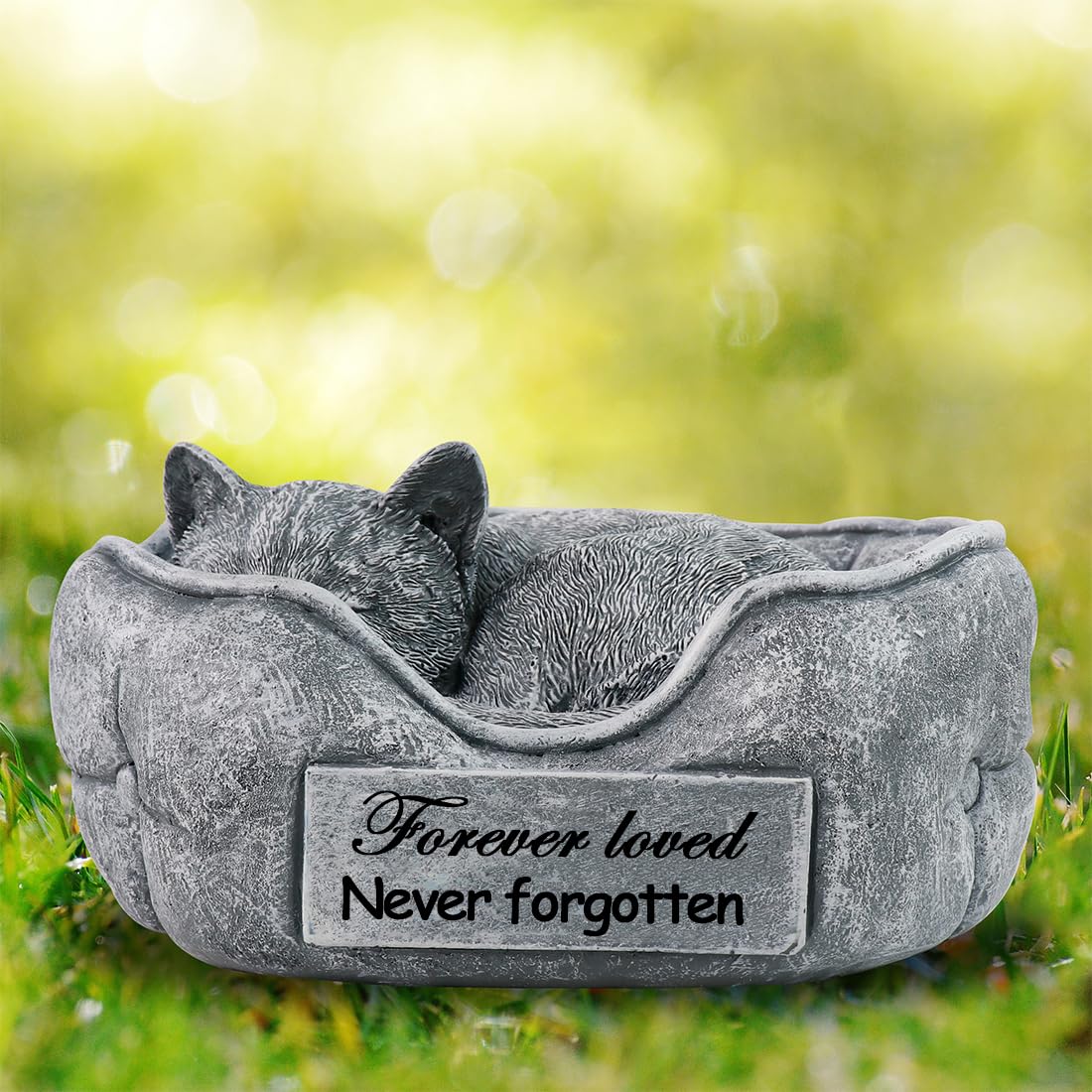 BRYNHILDSANS Cat Memorial Stone Cat Memorial Statue Cat Grave Marker Pet Loss Gifts Pet Memorial Gifts or Pet Oudoor Garden Stone Waterproof and Weatherproof Cat Plaque Personalized Cat Tombstone