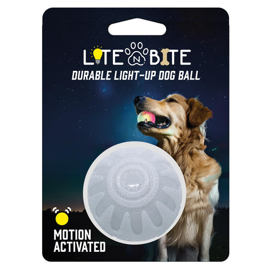 Iron Paws LED Light Up Dog Ball - Bounce-Activated Light Up Dog Ball with Replaceable Batteries, Color-Changing LED for All Breeds