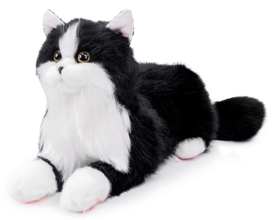 Chongker Stuffed Animals Handmade Cat Plush Realistic Companion Pet Black Cat