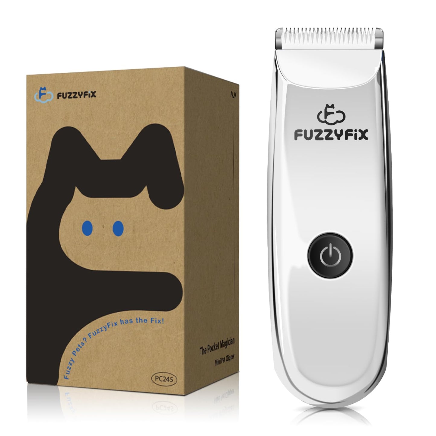 FuzzyFix Pet Grooming Clippers for Matted Hair Cat Trimmer for Low Noise Waterproof Portable USB Rechargeable Professional Cat Cippers for Dogs and Cats Eyes Ears and Paws Silver